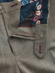 Brown Skinny Fit Check Suit: Trousers - Image 5 of 7