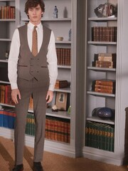 Brown Check Suit Waistcoat - Image 2 of 7
