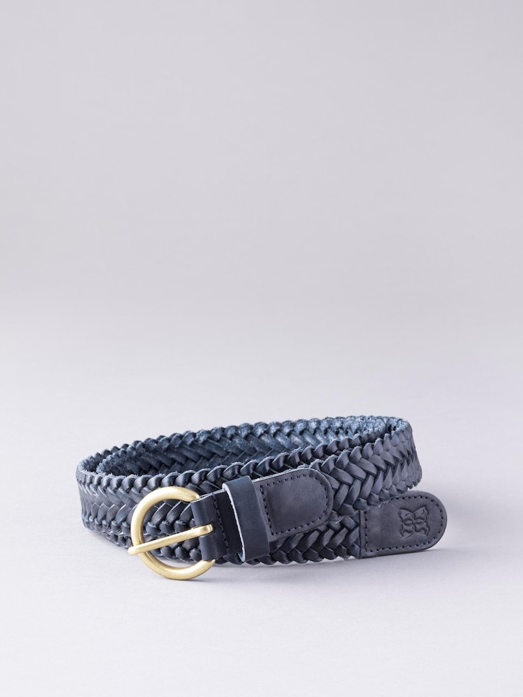 Lakeland Leather Navy Blue Stone Waverton Woven Belt - Image 1 of 3 Lakeland Leather Navy Blue Stone Waverton Woven Belt - Image 1 of 3