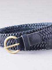 Lakeland Leather Navy Blue Stone Waverton Woven Belt - Image 2 of 3