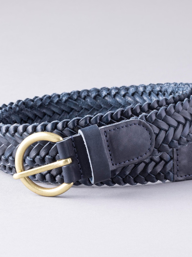 Lakeland Leather Navy Blue Stone Waverton Woven Belt - Image 2 of 3
