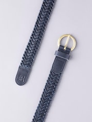 Lakeland Leather Navy Blue Stone Waverton Woven Belt - Image 3 of 3