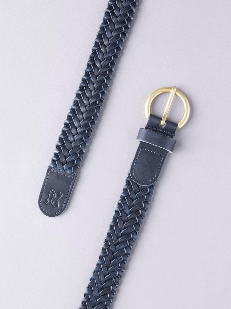 Lakeland Leather Navy Blue Stone Waverton Woven Belt - Image 3 of 3