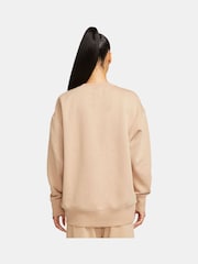 Nike Beige Oversized Mini Swoosh Sweatshirt - Image 1 of 4