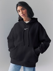 Schwarz - Nike Sportswear Phoenix Oversize-Hoodie mit Mini-Swoosh-Logo aus Fleece - Bild 1 von 15