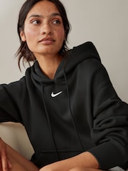 Schwarz - Nike Sportswear Phoenix Oversize-Hoodie mit Mini-Swoosh-Logo aus Fleece - Bild 2 von 15