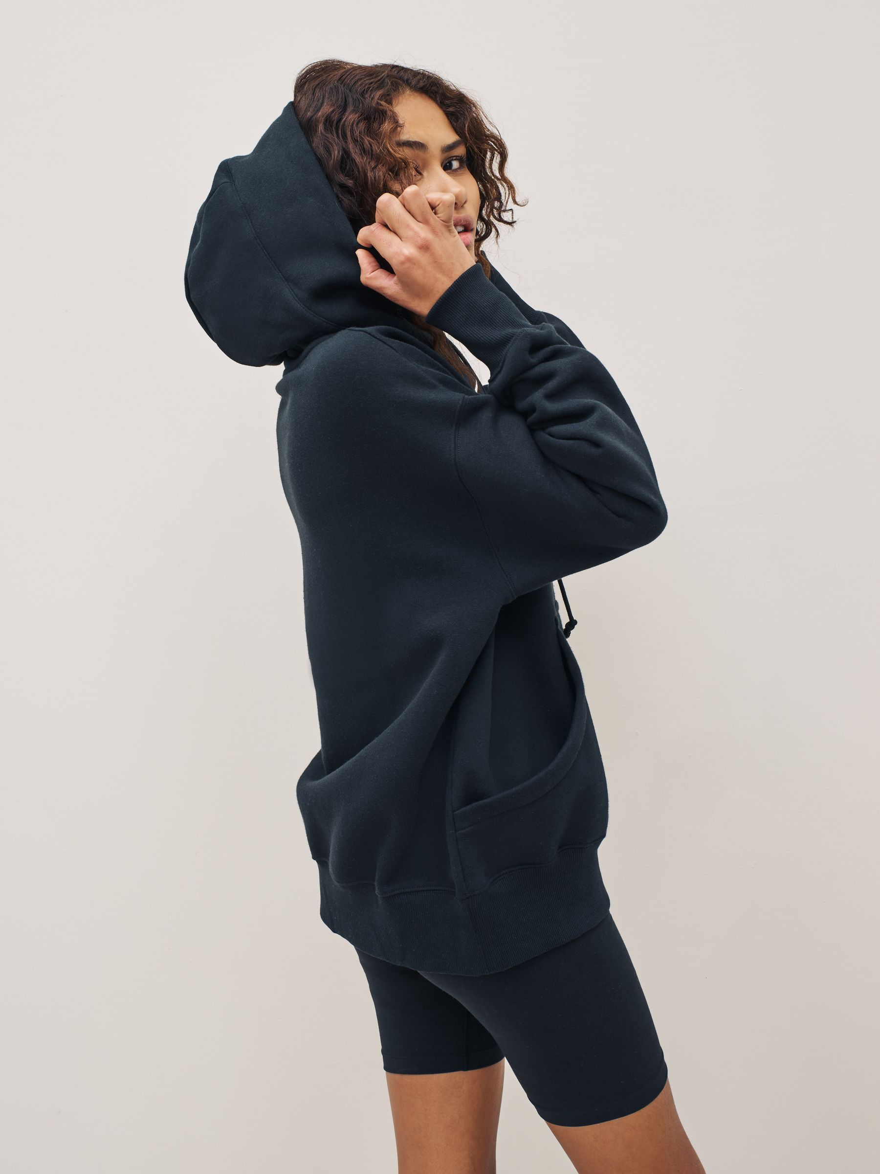 Buy Nike Black Sportswear Phoenix Fleece Oversized Mini Swoosh Pullover Hoodie from Next Ireland