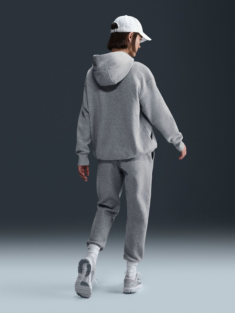 Nike Dark Grey Heather Oversized Sportswear Phoenix Fleece Mini Swoosh Pullover Hoodie - Image 2 of 5