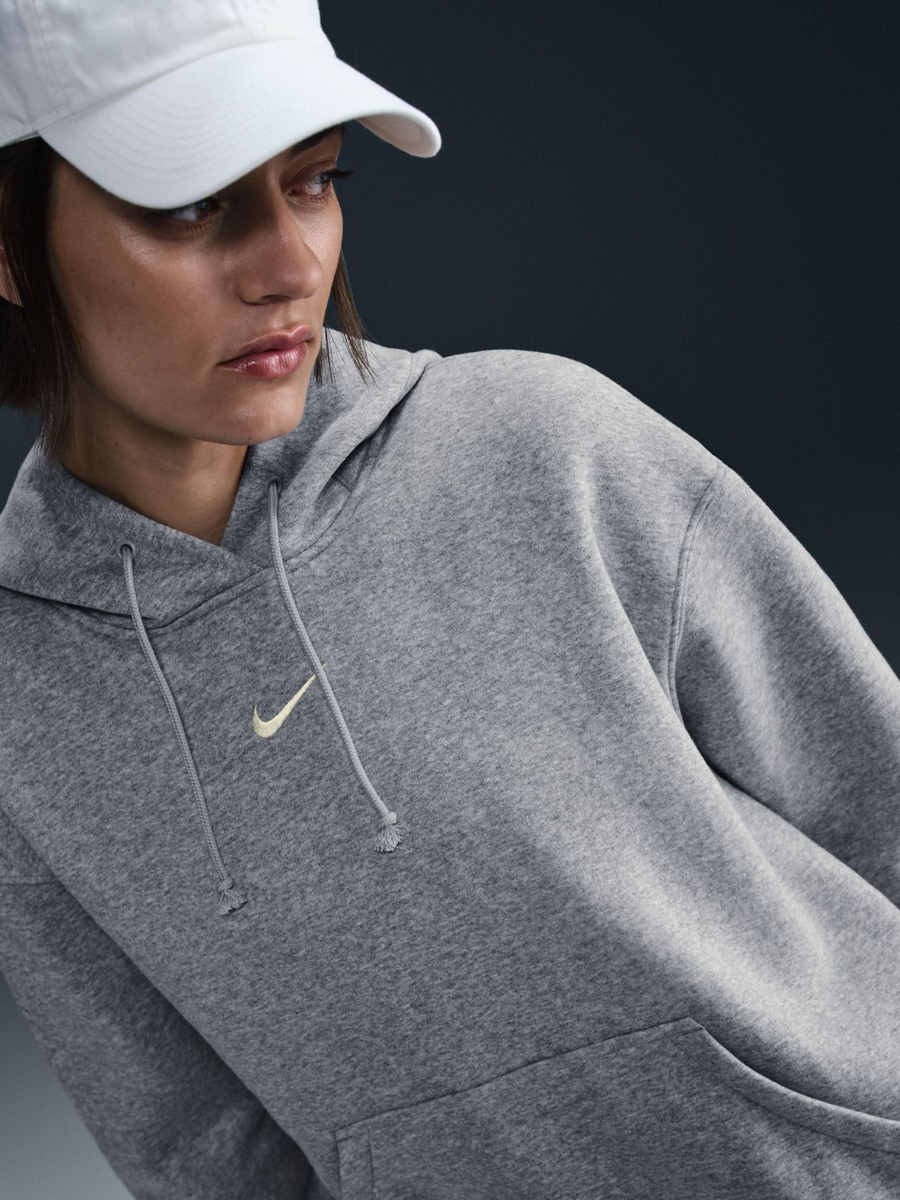 Nike mini swoosh oversized gray sweatpant hotsell