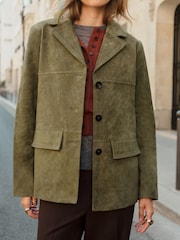 BHOEM Olive Green Real Suede Straight Jacket - Image 2 of 5