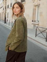 BHOEM Olive Green Real Suede Straight Jacket - Image 4 of 5