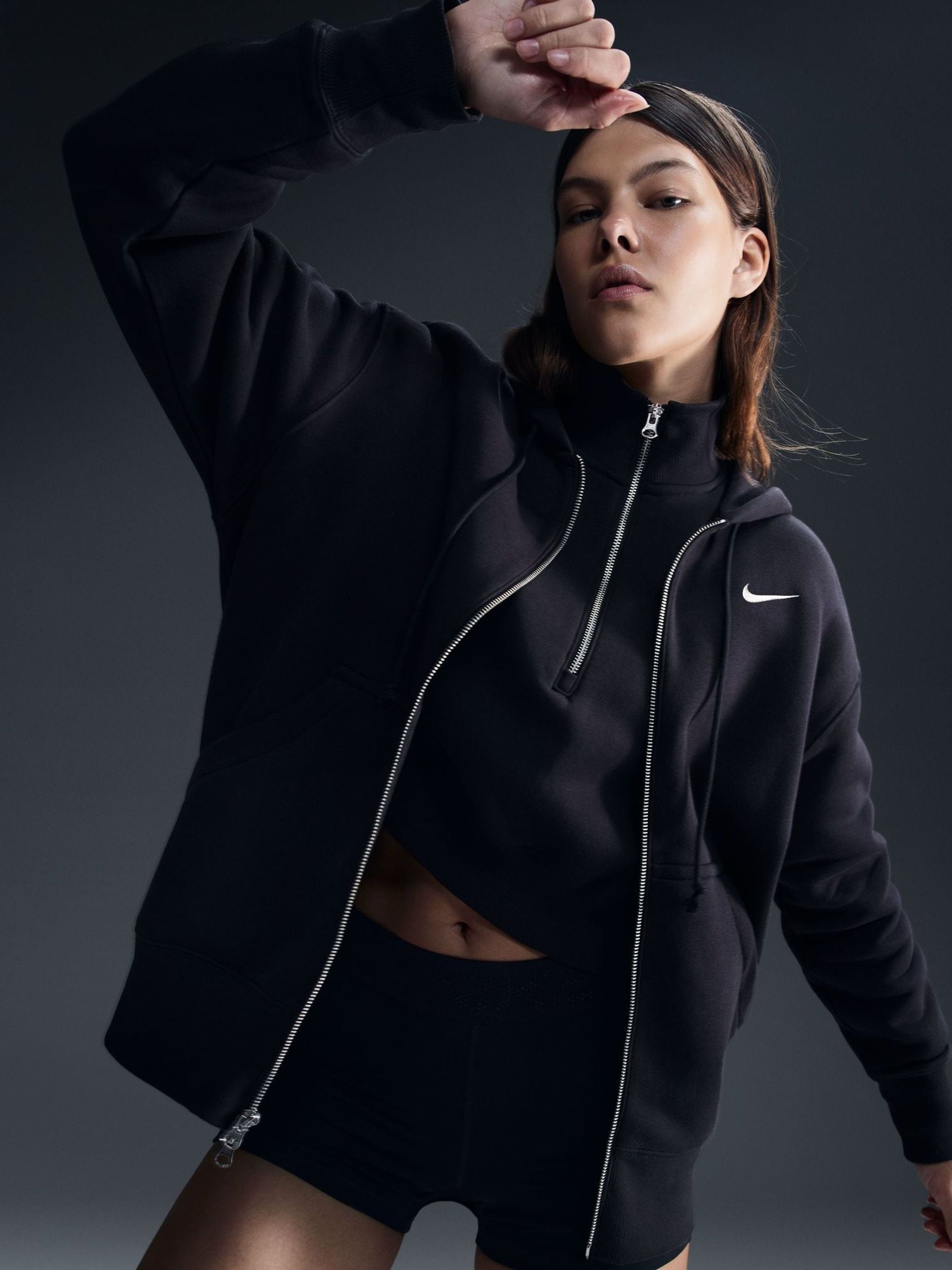 Oversized black zip hoodie outlet