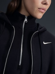 Nike Black Oversized Mini Phoenix Fleece Swoosh Full Zip Hoodie - Image 6 of 7