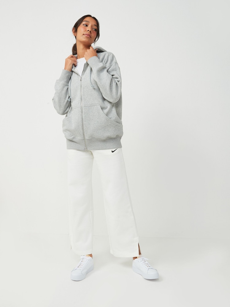 Nike Dark Grey Heather Oversized Mini Phoenix Fleece Swoosh Full Zip Hoodie - Image 10 of 10