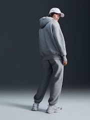 Nike Dark Grey Heather Oversized Mini Phoenix Fleece Swoosh Full Zip Hoodie - Image 2 of 10