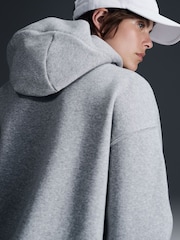 Nike Dark Grey Heather Oversized Mini Phoenix Fleece Swoosh Full Zip Hoodie - Image 5 of 10