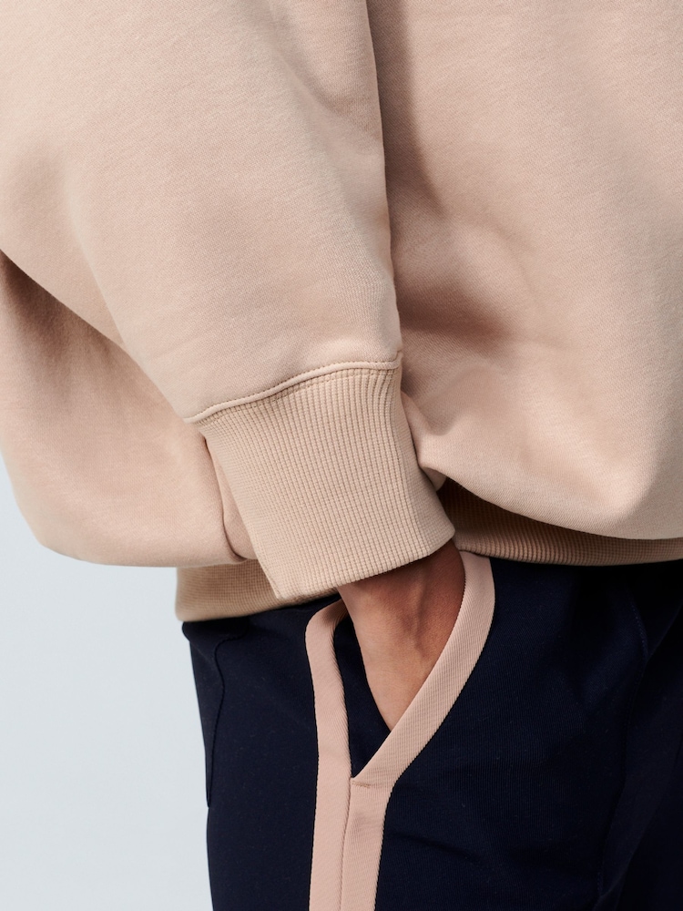 Nike Beige Mini Swoosh Oversized Mock Sweatshirt - Image 14 of 14