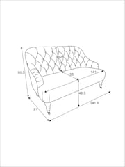 Shabby Chic by Rachel Ashwell® Velvet Sage Willa Small 2 Seater Sofa - Image 6 of 6