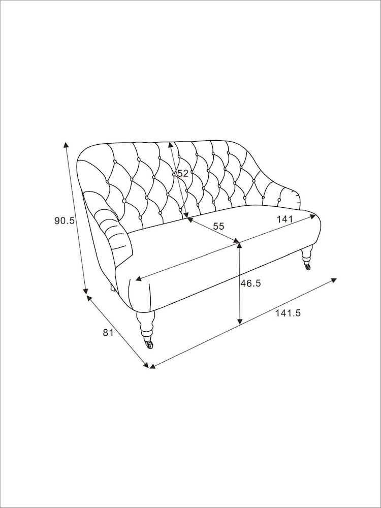 Shabby Chic by Rachel Ashwell® Velvet Sage Willa Small 2 Seater Sofa - Image 6 of 6