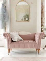 Shabby Chic by Rachel Ashwell® Velvet Blush Delilah Loveseat Sofa Accent Chair - Image 1 of 6