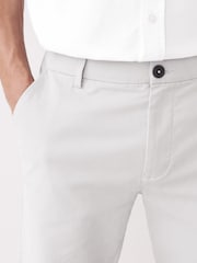 Light Grey Straight Stretch Chinos Trousers - Image 4 of 6