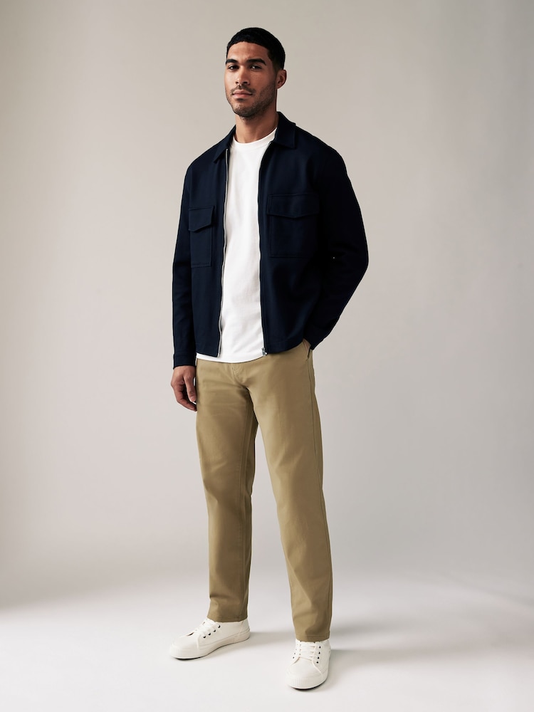 Tan Light Straight Fit Stretch Chinos Trousers - Image 2 of 9