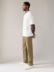 Tan Light Straight Fit Stretch Chinos Trousers - Image 3 of 9