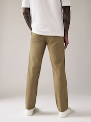 Tan Light Straight Fit Stretch Chinos Trousers - Image 4 of 9
