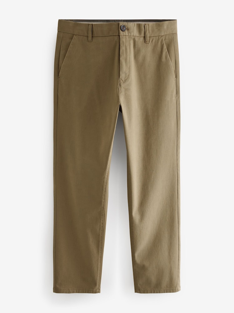 Hellbraun - Gerade Passform - Stretch-Chinohose - Image 6 of 9