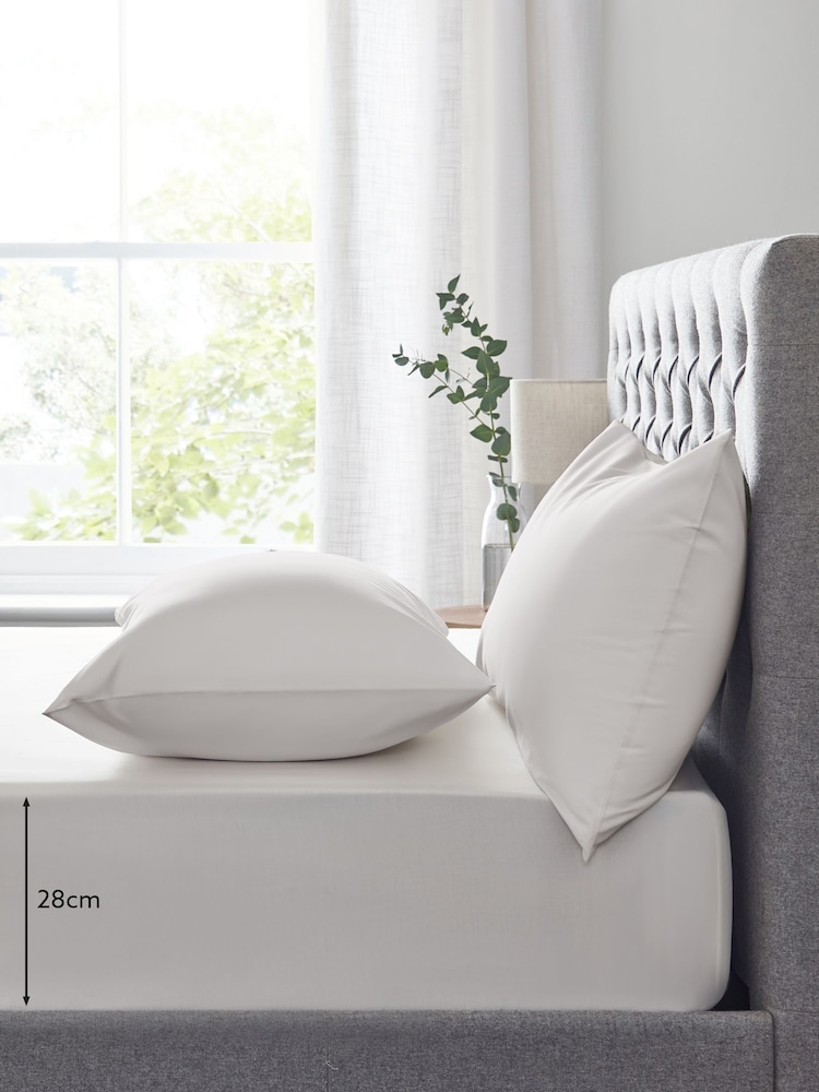 Natural Easy Care Polycotton Fitted Sheet - Image 3 of 5