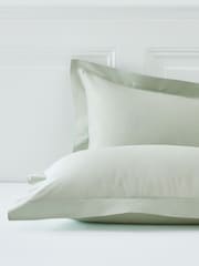 Set of 2 Green Pale Sage Cotton Rich Pillowcases - Image 1 of 2