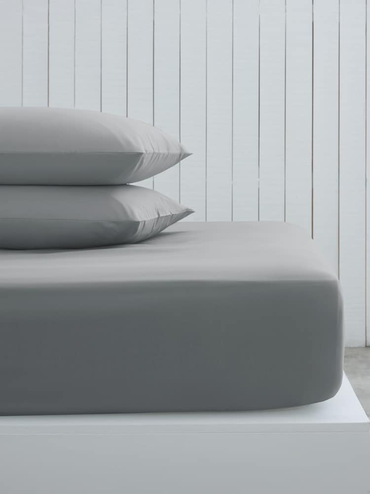 Grey Mid Cotton Rich Fitted Sheet - Image 1 of 1 Grey Mid Cotton Rich Fitted Sheet - Image 1 of 1