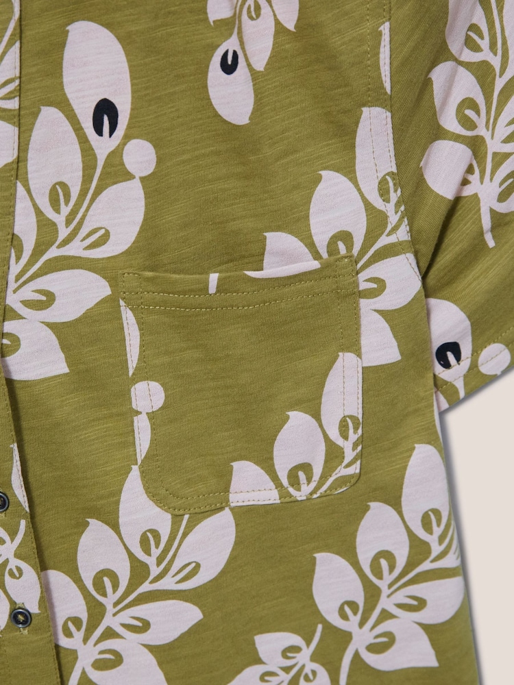 White Stuff Green Penny Pocket Jersey Shirt - Image 4 of 4