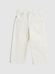 Reiss White Adele Junior Cropped Wide Leg Jeans - Image 2 of 7