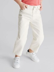 Reiss White Adele Junior Cropped Wide Leg Jeans - Image 3 of 7