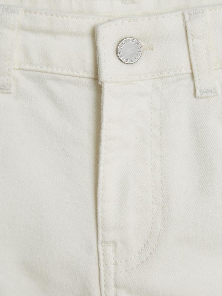 Reiss White Adele Junior Cropped Wide Leg Jeans - Image 7 of 7