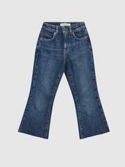 Reiss Mid Blue Febe Jr Kick Flared Jeans - Image 2 of 6