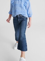 Reiss Mid Blue Febe Jr Kick Flared Jeans - Image 4 of 6
