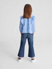 Reiss Mid Blue Febe Jr Kick Flared Jeans - Image 5 of 6