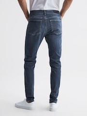 Reiss Washed Indigo James Jersey Slim Fit Washed Jeans - Image 5 of 7