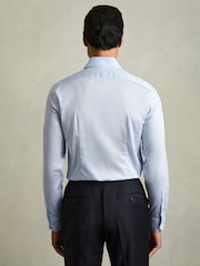Reiss Blue Frontier Slim Fit Cotton Blend Shirt - Image 4 of 5