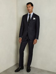 Reiss Blue Frontier Slim Fit Cotton Blend Shirt - Image 5 of 5