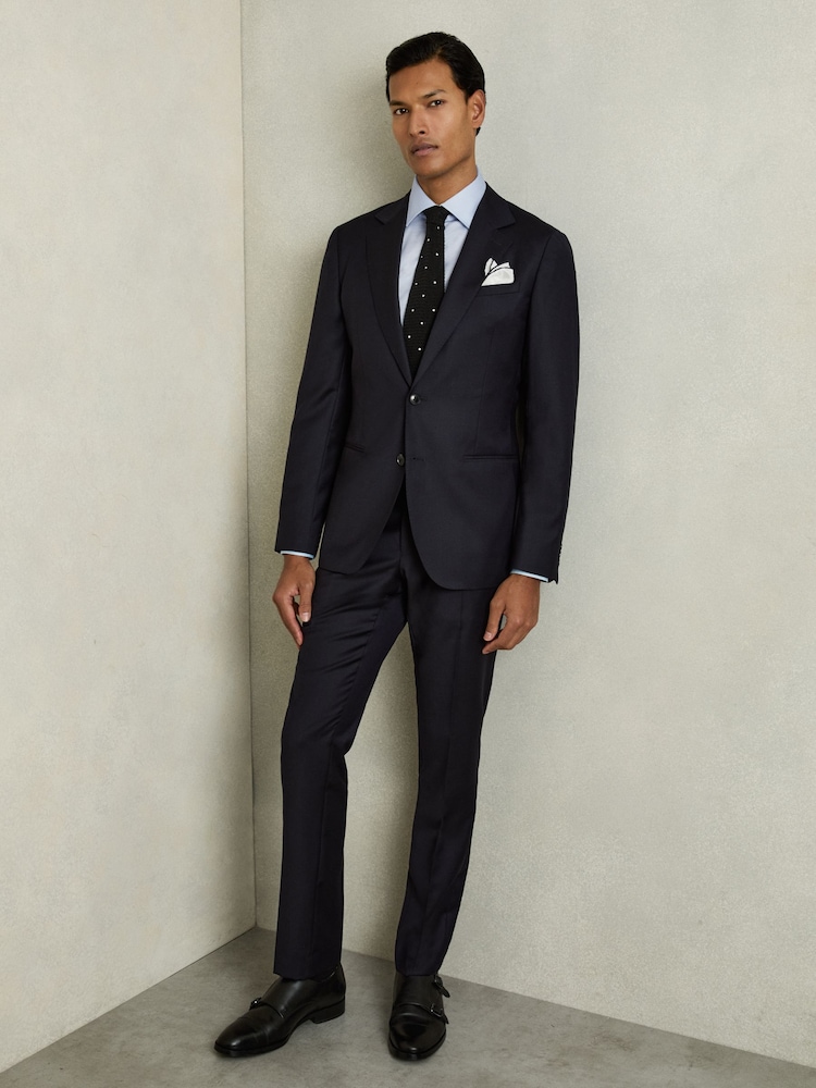 Reiss Blue Frontier Slim Fit Cotton Blend Shirt - Image 5 of 5