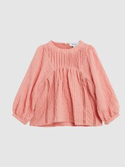 Reiss Pink Elle Jr Ladder Interest Blouse - Image 2 of 6