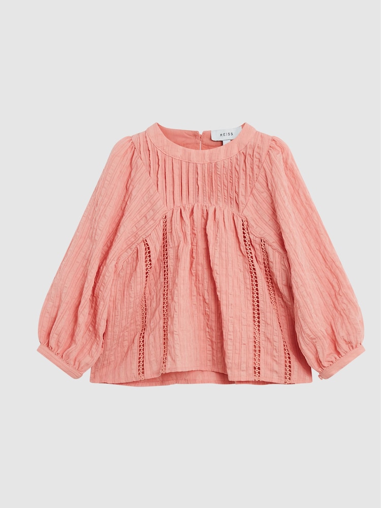 Reiss Pink Elle Jr Ladder Interest Blouse - Image 2 of 6