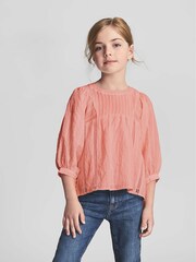 Reiss Pink Elle Jr Ladder Interest Blouse - Image 3 of 6