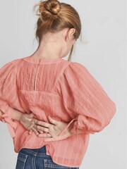 Reiss Pink Elle Jr Ladder Interest Blouse - Image 5 of 6
