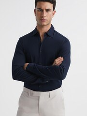 Azul marino - Camisa de punto mercerizado Baron de Reiss - Imagen 1 de 7