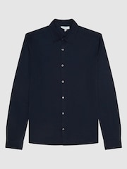 Azul marino - Camisa de punto mercerizado Baron de Reiss - Imagen 2 de 7