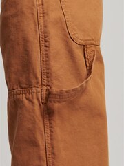 Superdry Organic Cotton Vintage Wide Carpenter Brown Cargo Trousers - Image 10 of 10